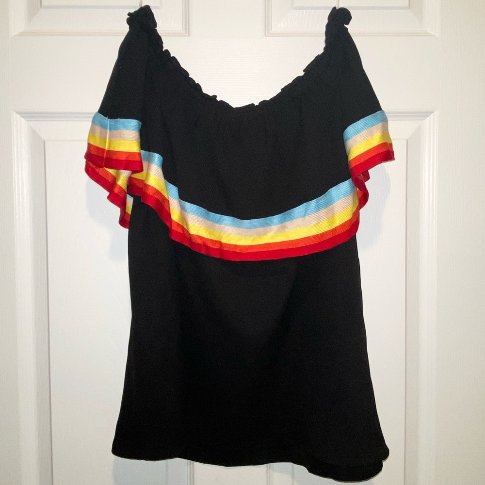 Vici Collection Off the Shoulder Top, Black, Size Medium